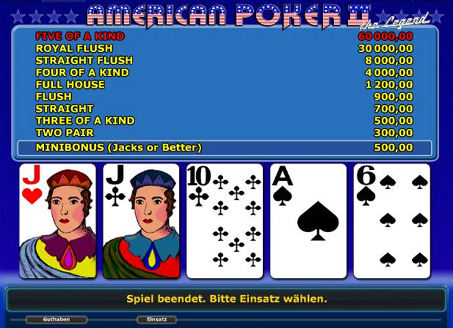 American Poker II Novoline Spiel