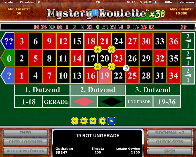 mystery roulette x38 spielen